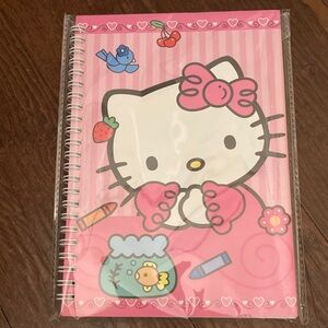 Hello Kitty Pink and White Striped Journal